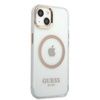 Guess GUHMP13MHTRMD iPhone 13 6,1" złoty/gold hard case Metal Outline Magsafe