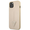 Original Handyhülle IPHONE 13 MINI Guess Hardcase Saffianotriangle Logo (GUHCP13SPSATLE) beige