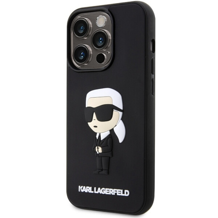 Karl Lagerfeld KLHCP14L3DRKINK iPhone 14 Pro 6.1" schwarz/schwarz Hardcase Rubber Ikonik 3D