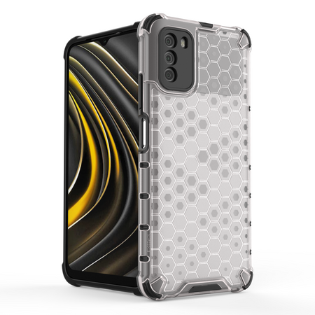 Honeycomb etui pancerny pokrowiec z żelową ramką Xiaomi Poco M3 / Xiaomi Redmi 9T przezroczysty