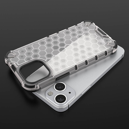 Honeycomb Case armor cover with TPU Bumper for iPhone 13 mini blue