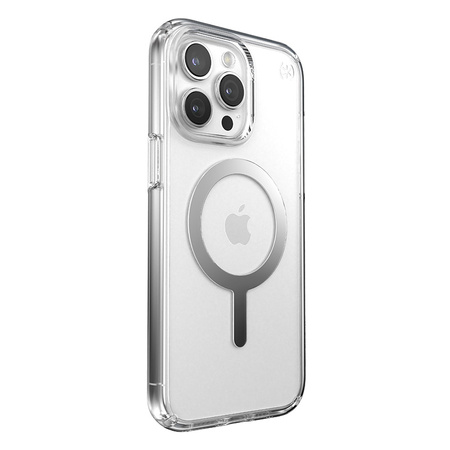 Speck Presidio Perfect-Clear MagSafe - Etui iPhone 15 Pro Max (Clear / Chrome Finish / Serene Silver)