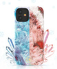 Kingxbar Agate Series eleganckie etui pokrowiec z nadrukiem agat iPhone 12 mini czerwony