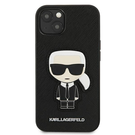 Karl Lagerfeld KLHCP13SOKPK iPhone 13 mini 5,4" czarny/black hardcase Saffiano Ikonik Karl`s Patch