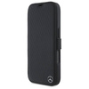 Original Case IPHONE 16 Mercedes Bookcase Leather Wood Imitation (MEBKP16S23RBGVK) black