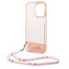 Guess Translucent Pearl Strap - Etui iPhone 14 Pro (różowy)