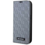 Karl Lagerfeld KLBKP14LSAKLHPG iPhone 14 Pro 6.1&quot; bookcase silver/silver Saffiano Monogram