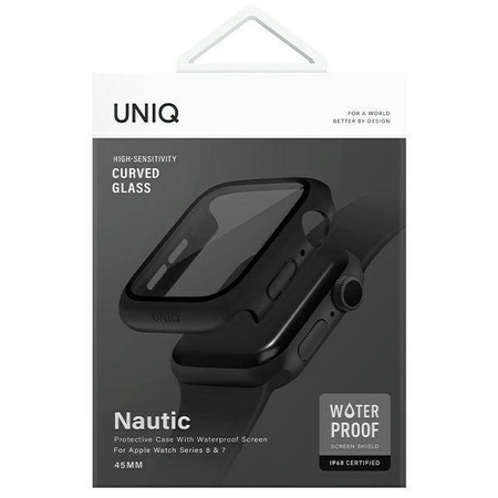 Etui APPLE WATCH 7 / 8 (45MM) UNIQ Nautic czarno-białe