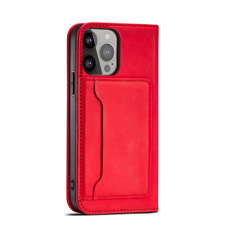 Magnet Card Case case for Samsung Galaxy S23+ flip cover wallet stand red