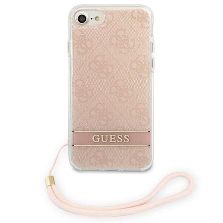 Case IPHONE SE 2022 / SE 2020 / 7 / 8 Guess Hardcase 4G Print Strap (GUOHCI8H4STP) pink