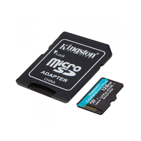 Kingston Canvas Go Plus microSDXC - Karta pamięci 128 GB A2 Class 10 UHS-I U3 V30 170/90 MB/s z adapterem