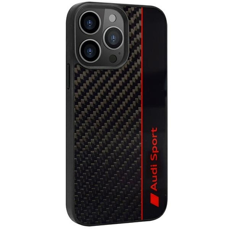 Audi Carbon Fiber Stripe iPhone 13 Pro / 13 6.1&quot; black/black hardcase AUS-TPUPCIP13P-R8/D1-BK