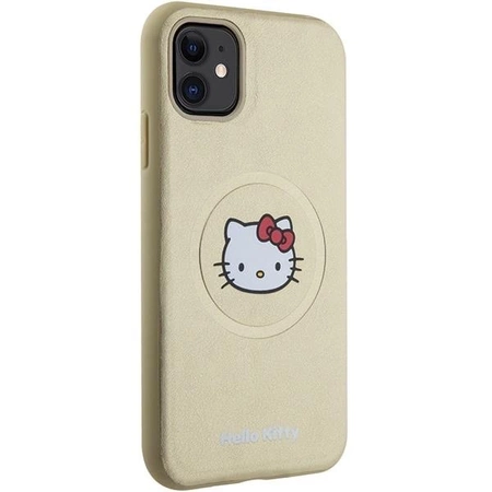 Hello Kitty Kitty Head MagSafe-Hülle aus Leder für iPhone 11 / Xr – Gold