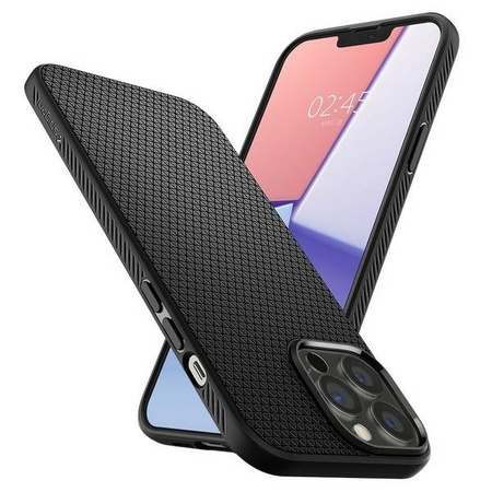 Spigen Liquid Air etui pokrowiec do iPhone 13 Pro Max cienka żelowa obudowa czarny matowy