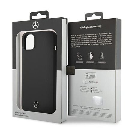 Schutzhülle IPHONE 14 Mercedes Hardcase Silicone Magsafe schwarz