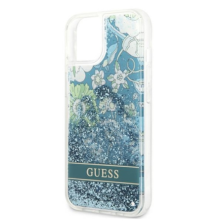 Guess GUHCP13MLFLSN iPhone 13 6.1 &quot;green / green hardcase Flower Liquid Glitter