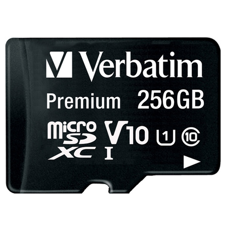 Verbatim Karta microSDXC 256GB V10 + adapter czarny/black 44087