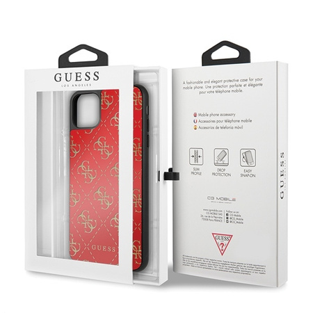 Etui Guess GUHCN654GGPRE iPhone 11 Pro Max czerwony/red hard case 4G Double Layer Glitter