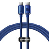 Baseus Crystal Shine Series Fast Charging Data Cable Type-C to Type-C 100W 1.2m Blue