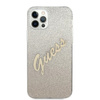 Guess Glitter Gradient Script - Etui iPhone 12 / iPhone 12 Pro (złoty)