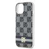 DKNY DKHMP14SHCPTSK iPhone 14 / 15 / 13 6.1" czarny/black hardcase IML Checkered Mono Pattern & Printed Stripes MagSafe