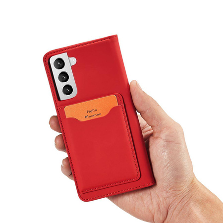 Magnet Kartenetui für Samsung Galaxy S22+ (S22 Plus) Etui Geldbörse Kartenhalter Rot