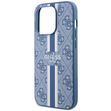 Guess GUHMP14LP4RPSB iPhone 14 Pro 6,1" blau/blaues Hardcase 4G bedruckte Streifen MagSafe