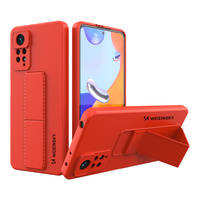 Wozinsky Kickstand Case silikonowe etui z podstawką etui Xiaomi Poco X4 Pro 5G czerwone