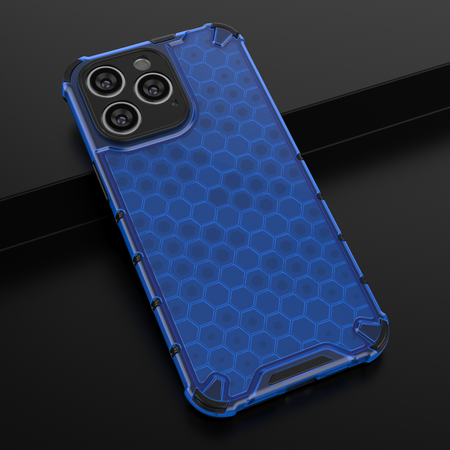 Honeycomb etui iPhone 14 Pro Max pancerny hybrydowy pokrowiec niebieskie