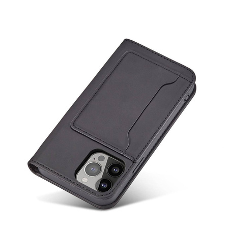 Magnetkartenhülle für iPhone 13 Pro Max Tasche Kartenetui Kartenhalter Schwarz