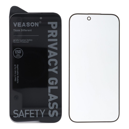 Szkło Hartowane 6D Pro Veason Privacy Glass - do Iphone 13 czarny