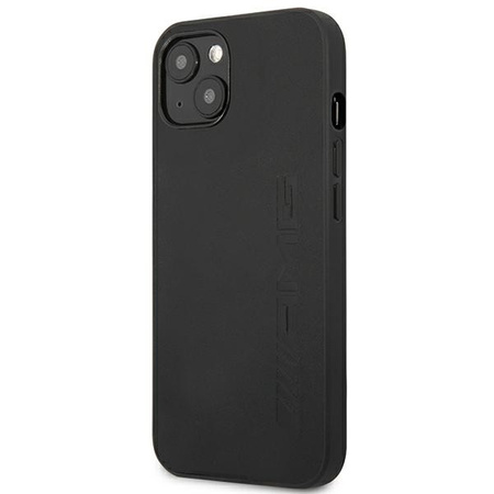 AMG AMHCP14SDOLBK iPhone 14 6.1 &quot;schwarz / schwarz Hardcase Leder Hot Stamped