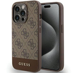 Original Handyhülle APPLE IPHONE 15 PRO MAX Guess Hardcase 4G Stripe Collection (GUHCP15XG4GLBR) braun