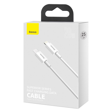 Baseus Superior kabel USB Typ C - Lightning Power Delivery 20 W 0,25 m Biały (CATLYS-02)