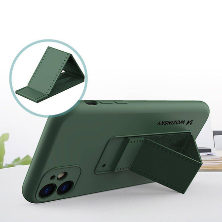 Wozinsky Kickstand Case elastyczne silikonowe etui z podstawką iPhone 11 Pro czerwony