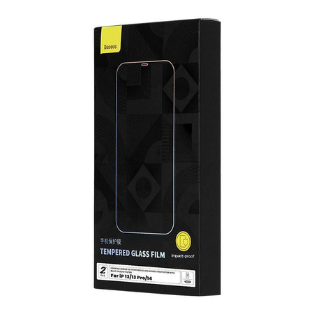 Szkło Hartowane IPHONE 13 / 13 PRO / 14 Baseus Corning z Filtrem Przeciwpyłowym