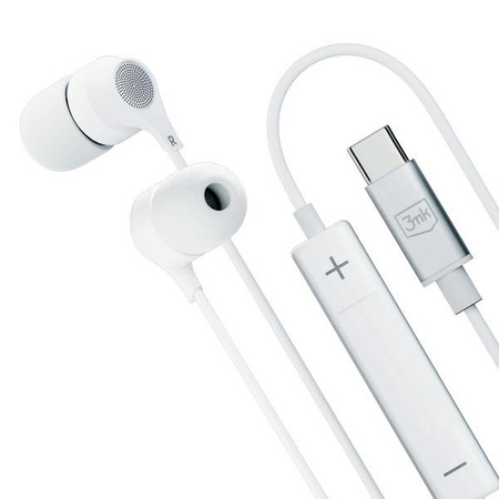 USB-C 3mk Wired Headphones - white