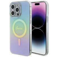 Etui Guess IML Iridescent MagSafe na iPhone 15 Pro - turkusowe