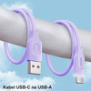 USAMS Kabel USB-C PD Fast Charging 1,2m 6A Lithe Series purpurowy/purple SJ568USB03 (US-SJ568)