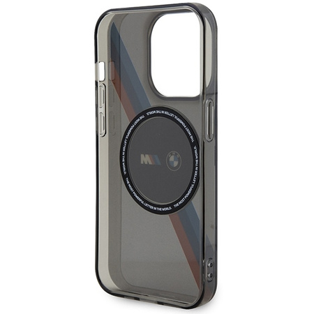 Hülle BMW BMHMP14LHDTK iPhone 14 Pro 6.1&quot; grau/grau Tricolor Stripes MagSafe