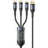 Kabel 3w1 66W 1.2m USB - USB-C + micro USB + Lightning Digital Display PD Fast Charge SJ582USB01 (US-SJ582)