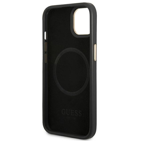 Guess GUHMP14MU4GPRK iPhone 14 Plus 6.7 &quot;black / black hard case 4G Logo Plate MagSafe