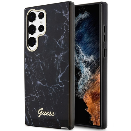 Guess GUHCS23LPCUMAK S23 Ultra S918 schwarz/schwarzes Hardcase Marble