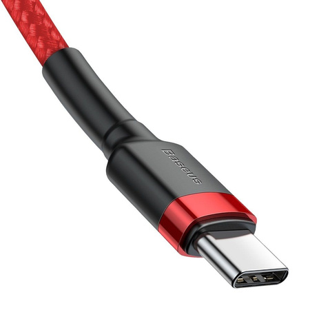 Baseus Cafule Cable wytrzymały nylonowy kabel przewód USB-C PD / USB-C PD PD2.0 60W 20V 3A QC3.0 1M czerwony (CATKLF-G09)