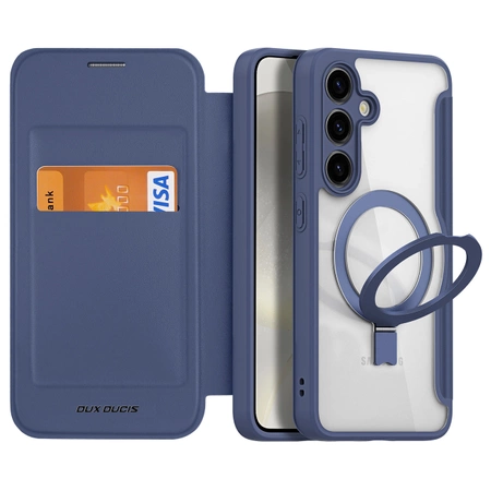 Dux Ducis Skin X Pro Hülle mit Magnetring/Ständer für Samsung S24 – blau