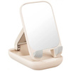 Adjustable phone stand with mirror Baseus Seashell Series - beige