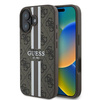 GUESS futerał do IPHONE 16 Plus kompatybilny z MagSafe GUHMP16MP4RPSW (4G Pronted Stripes) brązowy