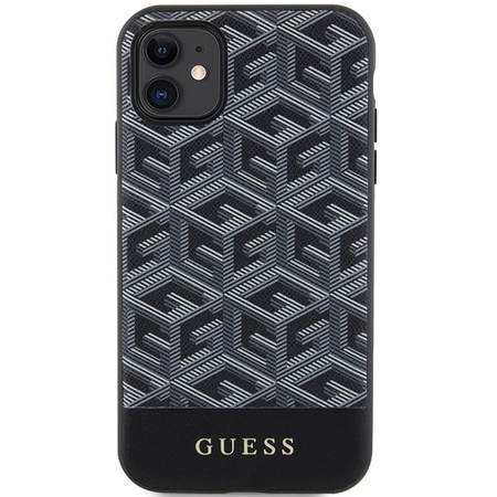 Guess GUHMN61HGCFSEK iPhone 11 / Xr 6,1" schwarz/schwarzes Hardcase GCube Stripes MagSafe