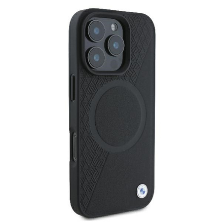 BMW BMHMP16L23RTPK iPhone 16 Pro 6.3" czarny/black hardcase Sign Leather Half Textured And Circle MagSafe