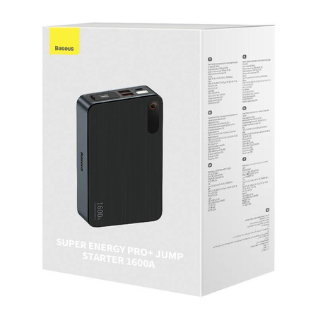 Powerbank / Rozrusznik Baseus Super Energy PRO Car Jump Starter, 1600A, USB (czarny)